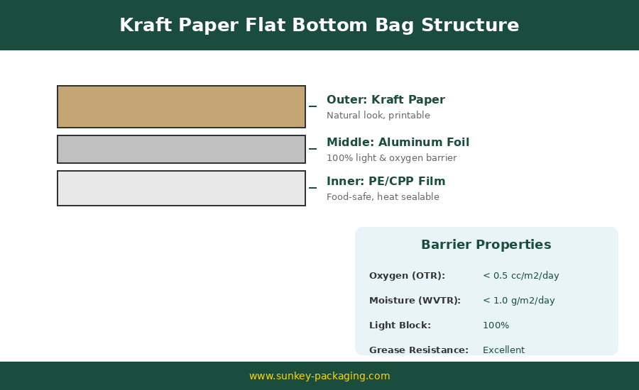 Kraft Paper Flat Bottom Bags