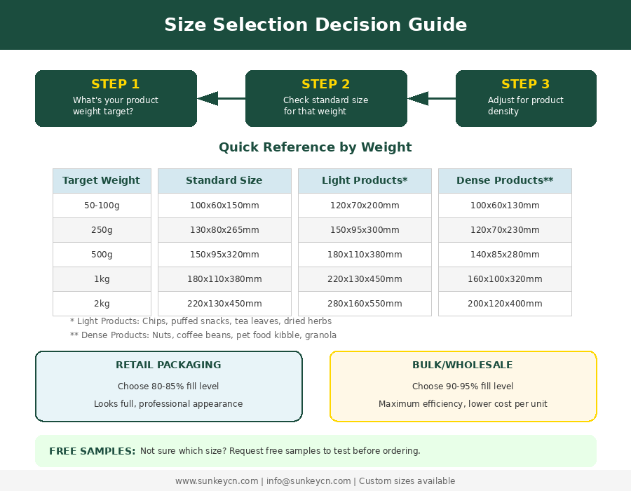 Flat Bottom Bag Sizes Guide